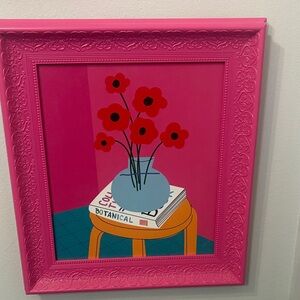 Pink Framed Floral Art Print
